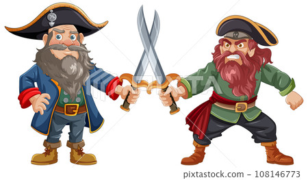 Epic Battle of Two Pirates in Sword Fight 108146773