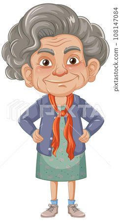 Elegant Grandmother in Beautiful Dress and Cardigan 108147084