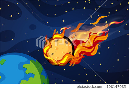 Flaming Comets and Asteroids Approaching Earth 108147085