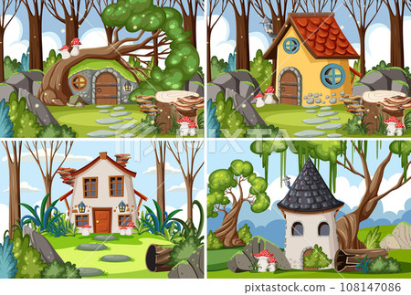 Enchanting House in the Fairy Fantasy Forest 108147086