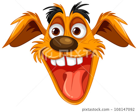 Cute playful crazy dog cartoon head Cute playful crazy dog cartoon head 108147092