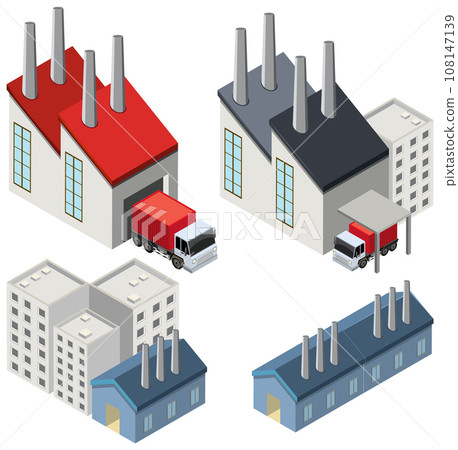 Isometric building on white background 108147139