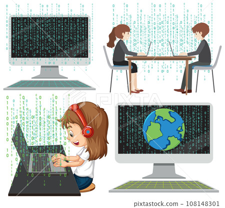 Set of mix the computer code Set of mix the computer code 108148301