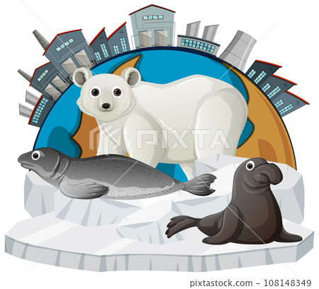 Seal and Polar Bear: Global Warming Crisis Seal and Polar Bear: Global Warming Crisis 108148349