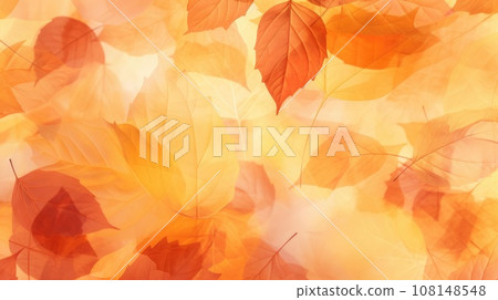 Translucent fallen autumn leaves. Fall autumn background 108148548
