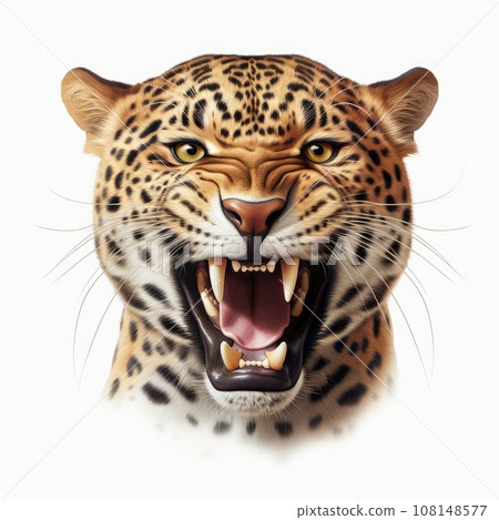 Jaguar face on a white background 108148577