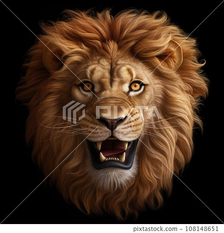 Portrait of a majestic lion face 108148651