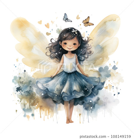 cute waercolor tooth Fairy isolated cute waercolor tooth Fairy isolated 108149159