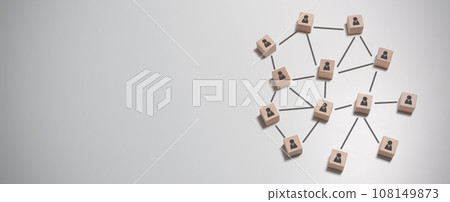 Teamwork and community concept with wooden blocks Teamwork and community concept with wooden blocks 108149873