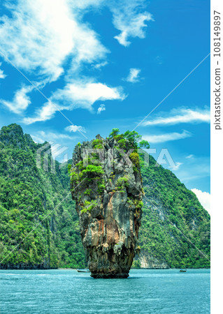 James Bond or Ko Ta Pu island in Phang Nga Bay in Andaman sea, Phuket, Thailand James Bond or Ko Ta Pu island in Phang Nga Bay in Andaman sea, Phuket, Thailand 108149897