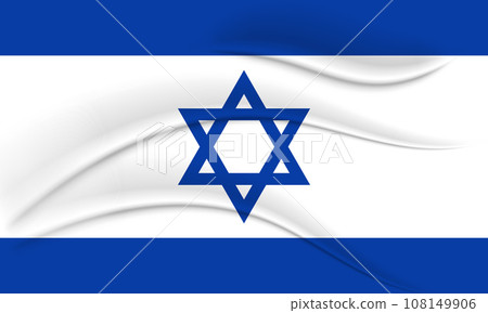 National flag of Israel with silk effect. Israeli Flag. 3D background, vector National flag of Israel with silk effect. Israeli Flag. 3D background, vector 108149906