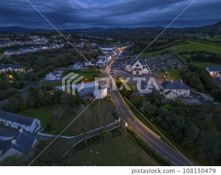 Aerial view of Ardara in County Donegal - The town that once has been voted the best village to live in in Ireland by the Irish Times 108150479