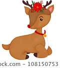 Watercolor Christmas Reindeer 108150753