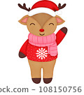 Watercolor Christmas Reindeer 108150756