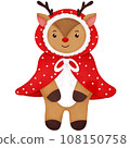 Watercolor Christmas Reindeer 108150758