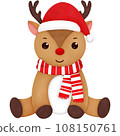 Watercolor Christmas Reindeer 108150761
