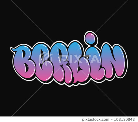 Berlin - single word, letters graffiti style. Vector hand drawn logo. Funny cool trippy word Berlin, fashion, graffiti style print t-shirt, poster concept 108150848