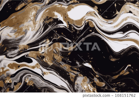 Abstract black, white gold background 108151762