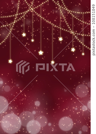 Illustration background material of a dark sky with dot lace and stars emitting light and a fluffy effect. Red color. Illustration background material of a dark sky with dot lace and stars emitting light and a fluffy effect. Red color. 108151849