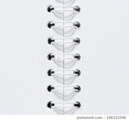 Open spiral notepad with blank white sheets Open spiral notepad with blank white sheets 108152046