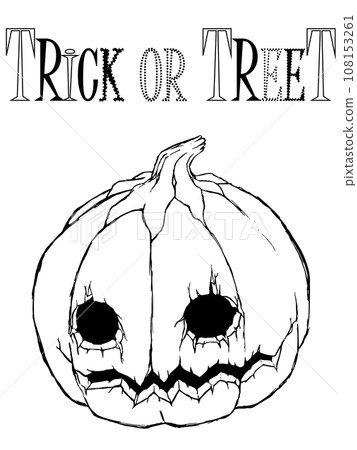 Trick or treat Halloween transparent Black pumpkin art, vector for printing T-shirts, hoodies, sweatshirts posters etc. Trick or treat Halloween transparent Black pumpkin art, vector for printing T-shirts, hoodies, sweatshirts posters etc. 108153261