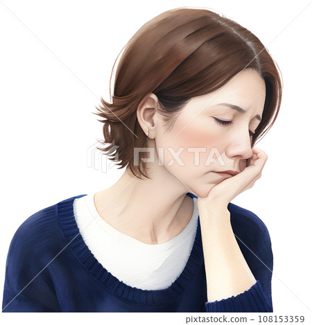 人工智慧產生圖像的憂心忡忡的女人的插圖 人工智慧產生圖像的憂心忡忡的女人的插圖 108153359