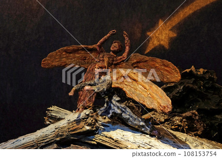 Christmas angel, Nativity Scene, Birth of Jesus, Saint Blaise church in Zagreb, Croatia 108153754