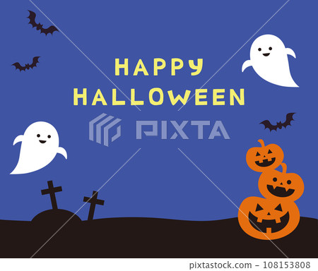 萬聖節可愛框架背景圖 108153808