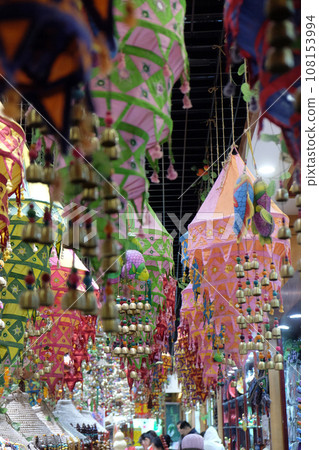 Chinese Traditional Lantern, Qianmen street, a famous old shopping street over hundreds years in Beijing, China 108153994
