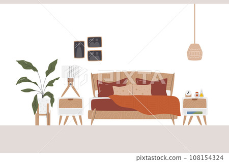 Couple minimalist eco bedroom interior scene plan Couple minimalist eco bedroom interior scene plan 108154324