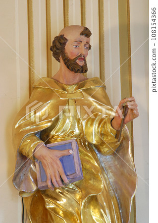 Saint Peter, statue on the altar in the Chapel of Saint Isidore and Saint Roch in Komor Zacretski, Croatia Saint Peter, statue on the altar in the Chapel of Saint Isidore and Saint Roch in Komor Zacretski, Croatia 108154366