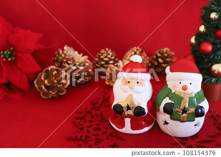 Santa Claus and snowman Christmas image Santa Claus and snowman Christmas image 108154376