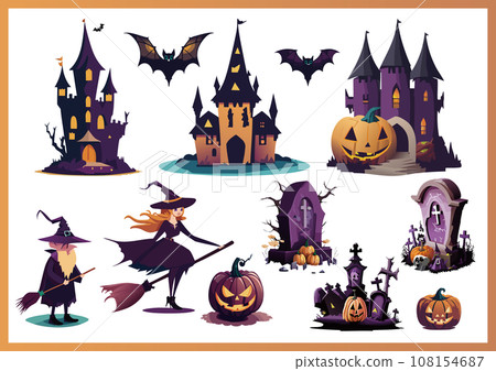Halloween illustration material set Halloween illustration material set 108154687
