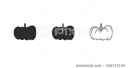 Hand drawn vector abstract graphic,black and white silhouette autumn vegetable,harvest thanksgiving and Halloween pumpkin set.Halloween outline autumn vegetable harvest design concept.Autumn symbol. Hand drawn vector abstract graphic,black and white silhouette autumn vegetable,harvest thanksgiving and Halloween pumpkin set.Halloween outline autumn vegetable harvest design concept.Autumn symbol. 108155134