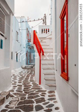 Traditional greek street 108155455