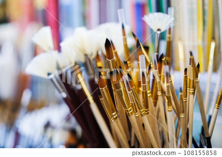 Brushes in art shop Brushes in art shop 108155858