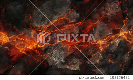 Black and red high detail marble and granite stone texture with red veins and cracks Black and red high detail marble and granite stone texture with red veins and cracks 108156481