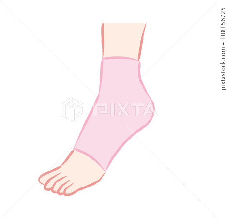 Illustration of feet wearing socks that moisturize and care for heels Illustration of feet wearing socks that moisturize and care for heels 108156725