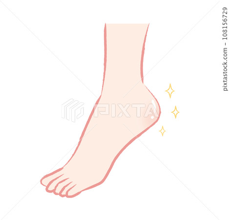 Illustration of smooth and moisturized heels 108156729