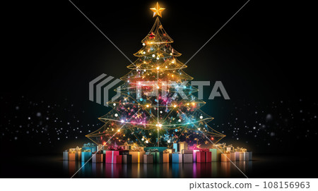 Christmas tree dark background Christmas tree dark background 108156963