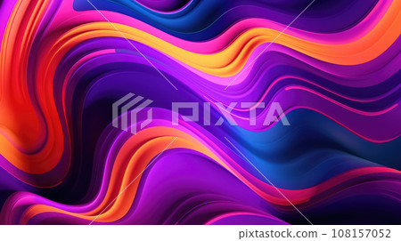 Wavy neon background for product presentation, business, mockup template abstraction, backdrop 108157052