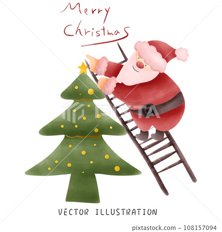 手繪聖誕老人和節日聖誕節插畫 手繪聖誕老人和節日聖誕節插畫 108157094