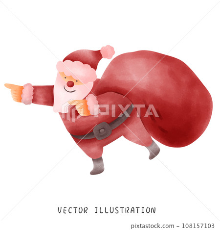 Hand drawn Santa Claus and festive Christmas illustration Hand drawn Santa Claus and festive Christmas illustration 108157103