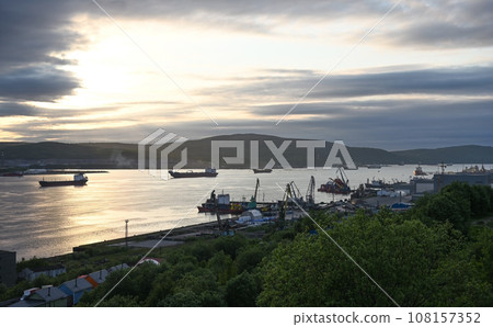 Murmansk commercial Sea port. Russian North Murmansk commercial Sea port. Russian North 108157352