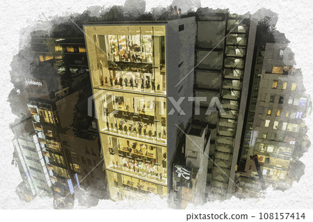 Watercolor style Ginza View from GSIX UNIQLO Ginza store Chuo-ku, Tokyo Watercolor style Ginza View from GSIX UNIQLO Ginza store Chuo-ku, Tokyo 108157414