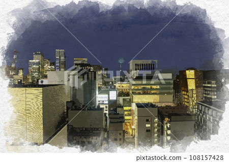 水彩畫風格,銀座,從 GSIX 眺望東京中央區銀座三丁目 水彩畫風格,銀座,從 GSIX 眺望東京中央區銀座三丁目 108157428