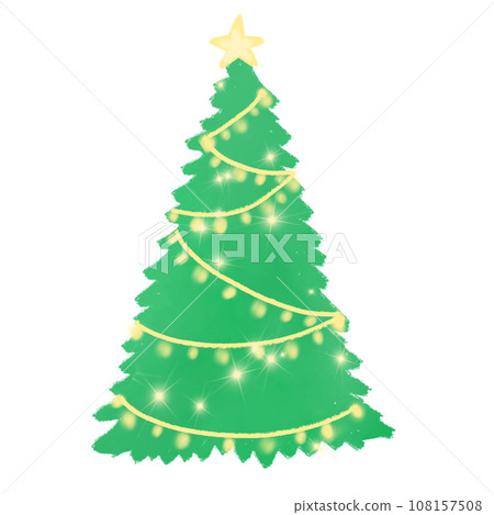 Christmas tree with hanging lights Christmas tree with hanging lights 108157508