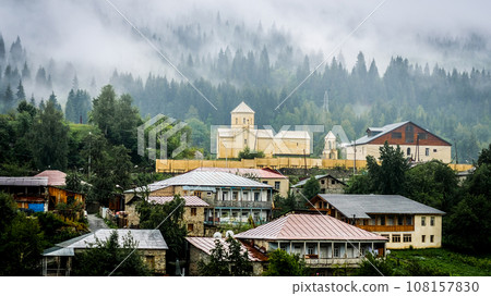 View on Saint Nicholas church in Mestia View on Saint Nicholas church in Mestia 108157830