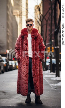 Street style clothing - fashionable person after fashion show on the street 108158290