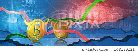 bullish btc stopped by bearish chf. foreign exchange market 3d illustration of bitcoin to swiss franc. currency represented as golden coins bullish btc stopped by bearish chf. foreign exchange market 3d illustration of bitcoin to swiss franc. currency represented as golden coins 108159121